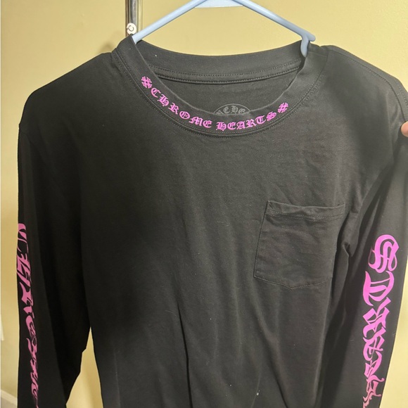 chrome heart dress long sleeve Chrome Hearts Black Floral FU Long Sleeve Tee main image 0